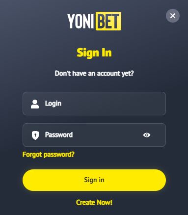 Connexion au Casino Yonibet